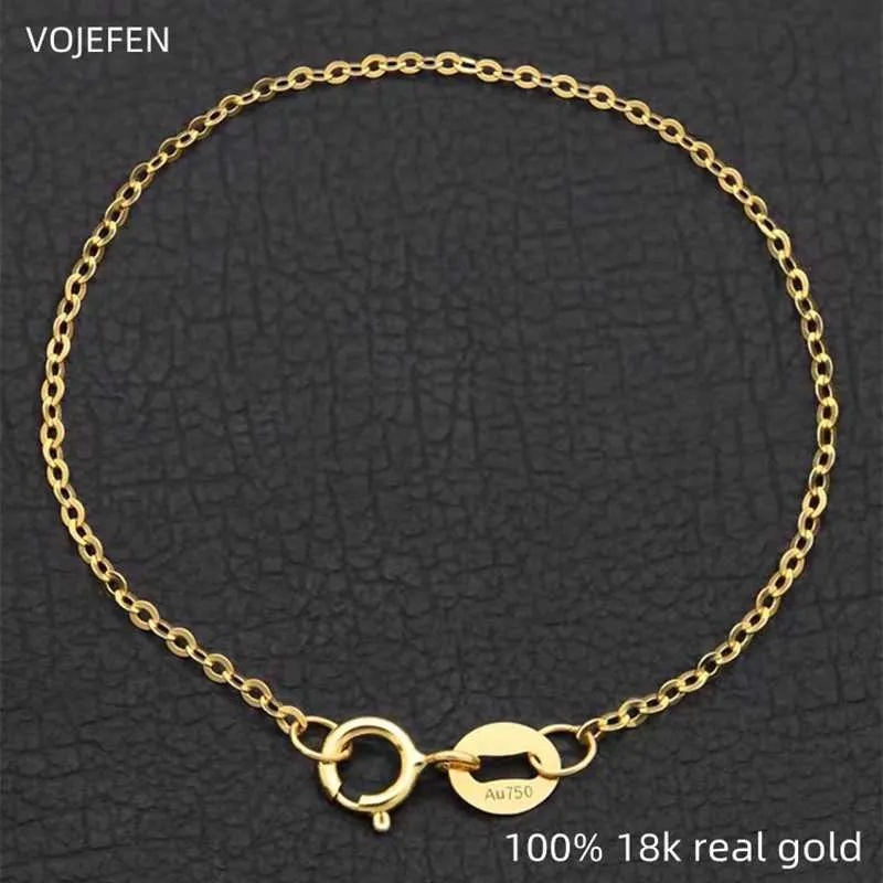 Łańcuch VoJefen Women Luksusowy ręcznie robiony marka biżuterii 18K True Gold New in Mothers and Childrens Girls Bransoletka Moda Q240401