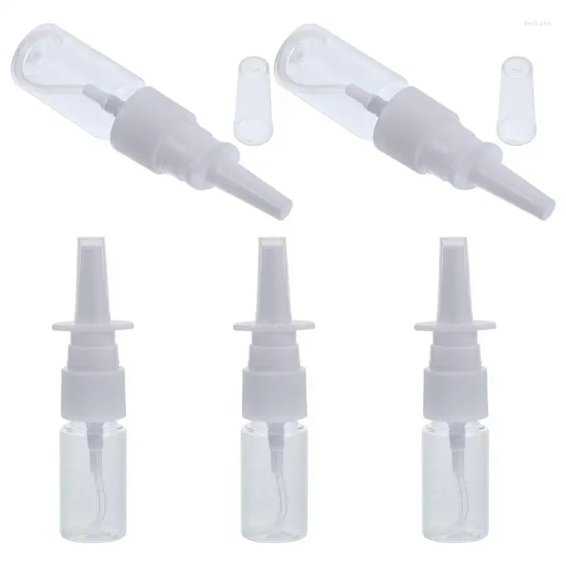 Garrafas de armazenamento 5pcs Nasal Spray Bomba Pulverizador Névoa 10ml Garrafa recarregável para aplicações de lavagem de água salina