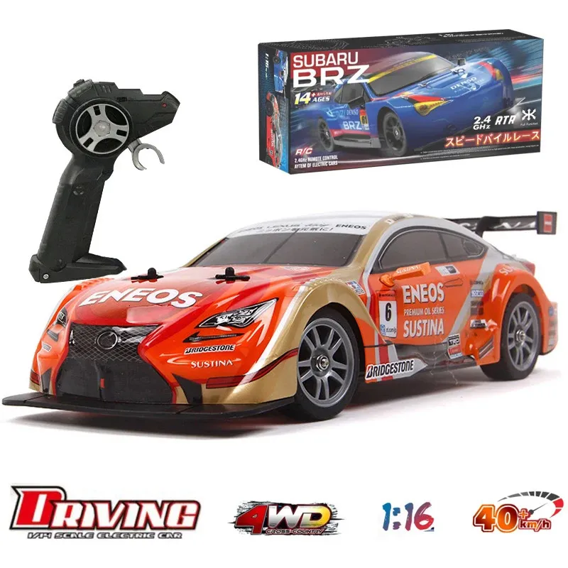 1/16 voiture télécommandée à grande vitesse 4wd professionnelle compétitive Crashworthy Rc course légère jouets pour enfants 240327