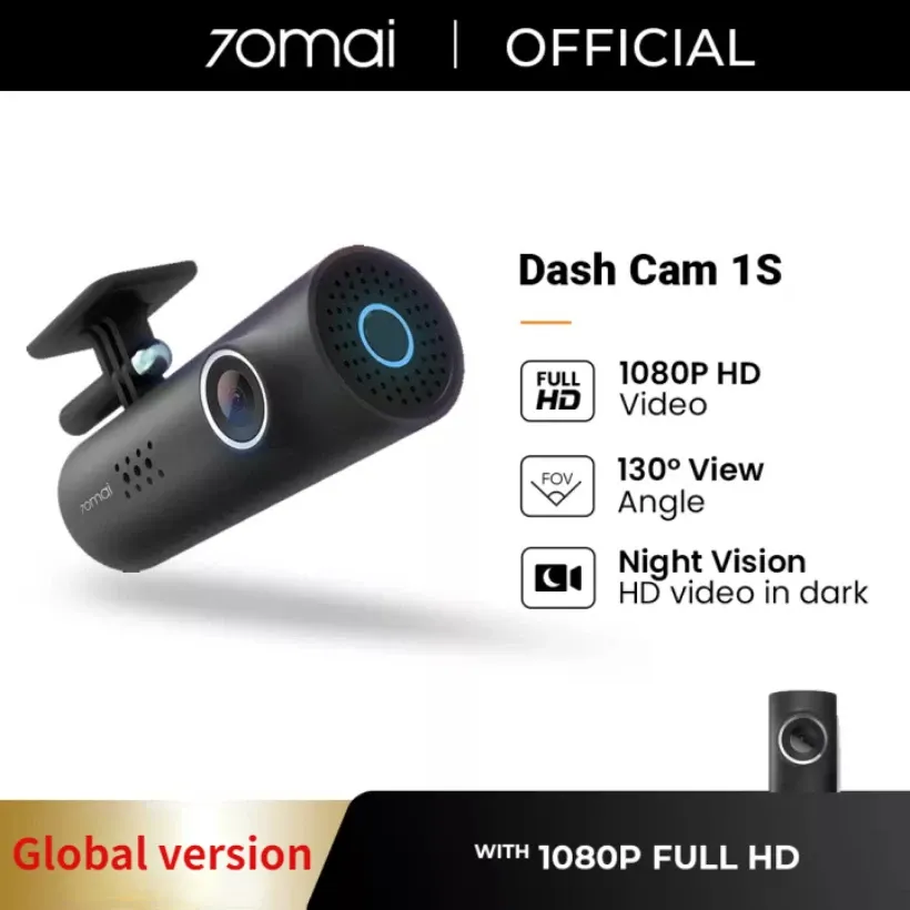 Управление Englishi версия 1080P HD автомобильный Full HD видеорегистратор для Xiaomi 70mai 1S умный голосовой контроль видеорегистратор камера рекордер Wi-Fi ночное видение