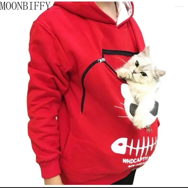 Kattendragers Sweatshirt Liefhebbers Hoodie Kangoeroe Hond Huisdier Drop Pullovers Knuffelzakje Zak Dierenoor Capuchon Plus