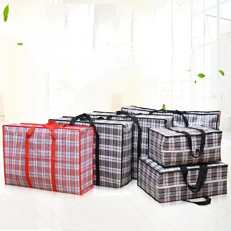 High Capacity Clothes Quilt Storage Bag Move Baggage Sundries Organize Thick Canvas Pouch Waterproof Non-Woven Zipper Package