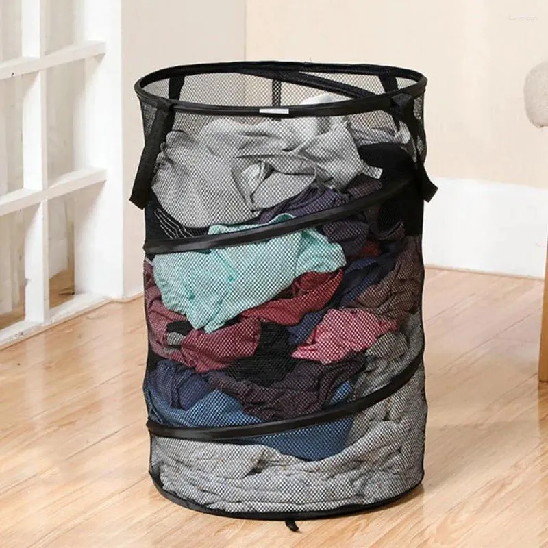 Sacchetti per lavanderia cesto in panno in poliestere durevole soluzione di conservazione multiuso pieghevole traspirante per facile