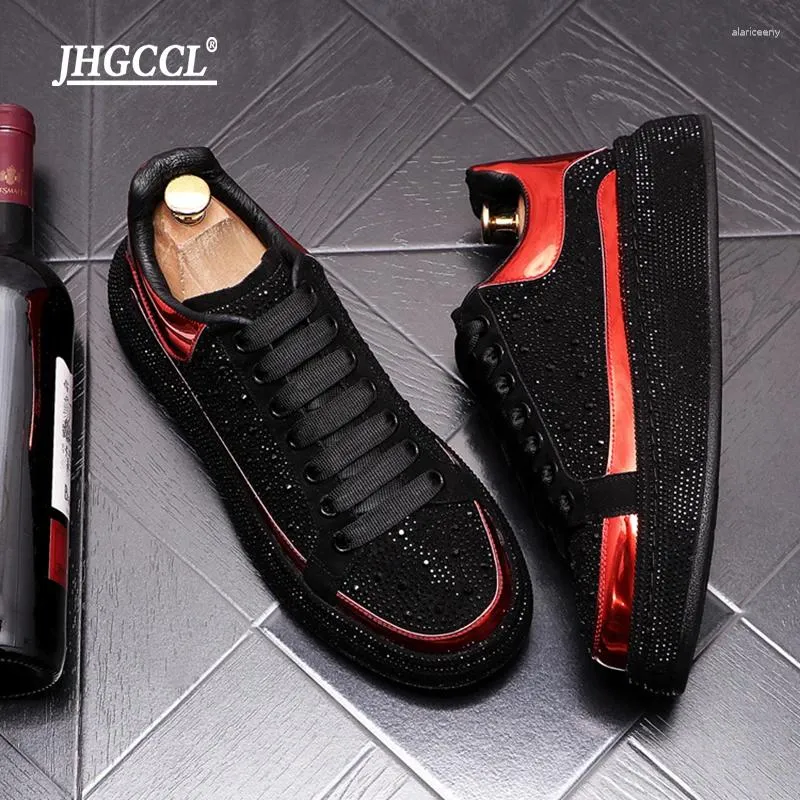 Casual Shoes Rhinestone Luxury Designer Sneakers For Men Punk Hip Hop Platform Trainers Chaussure Homme A6