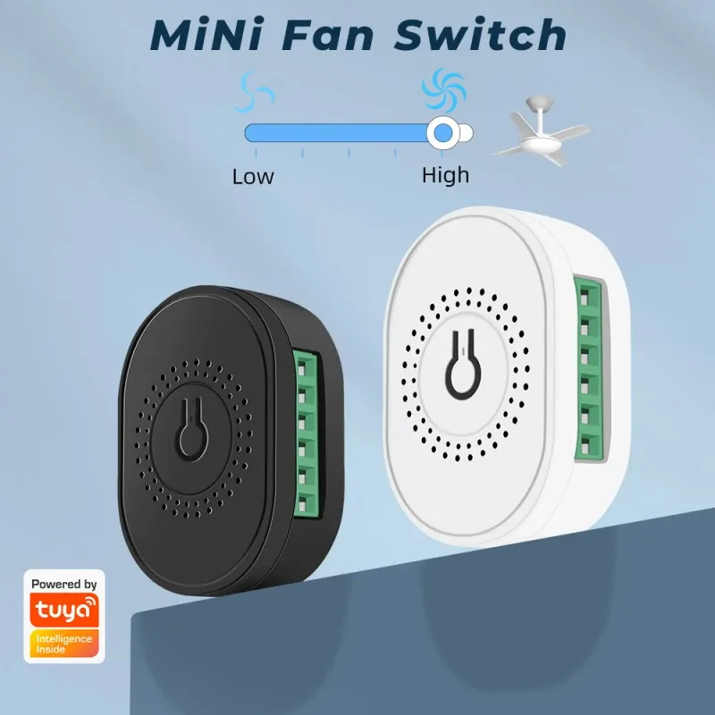 Controle Tuya Wifi Mini Diy Smart Fan Speed Speed Speed Fan Controler Switch Switch Smart Life App Control Work com Alexa Google Home