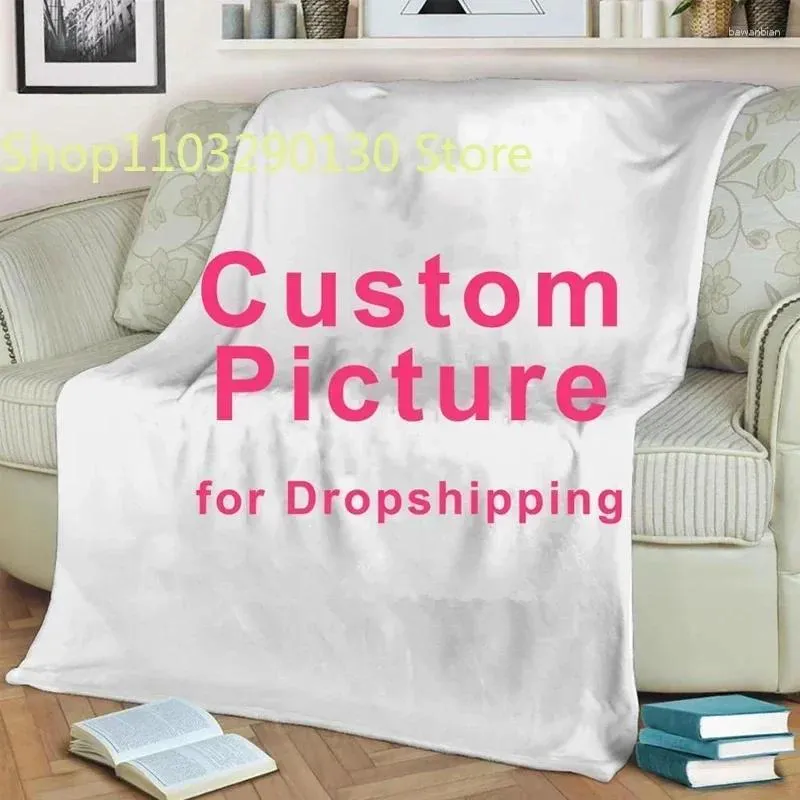 Blankets Custom Blanket With Words Picture Collage Customized Birthday Souvenir Gifts Personalized Throw For Father Mom