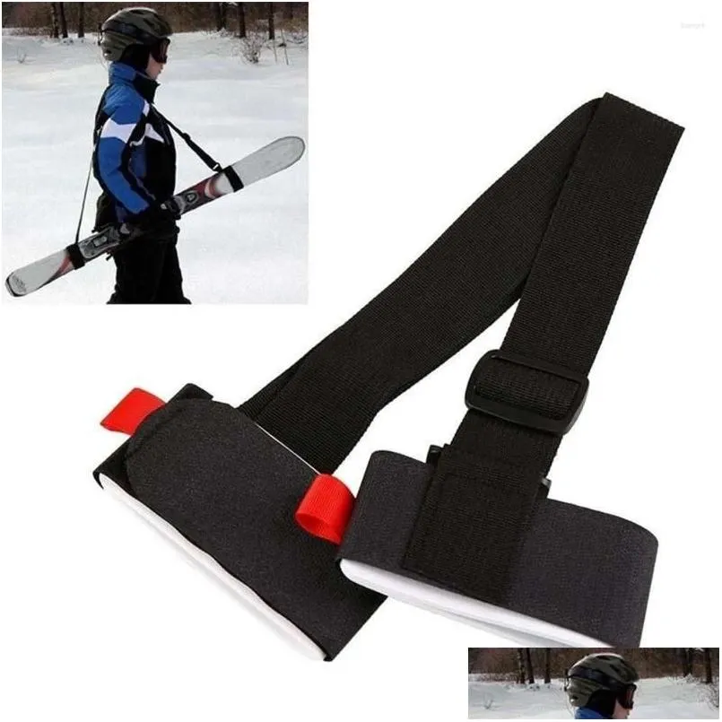 Bolsas ao ar livre de esqui e poste tira de tira de shoder ajustável portátil portátil para homens homens crianças gota esportes ao ar livre ot9yq