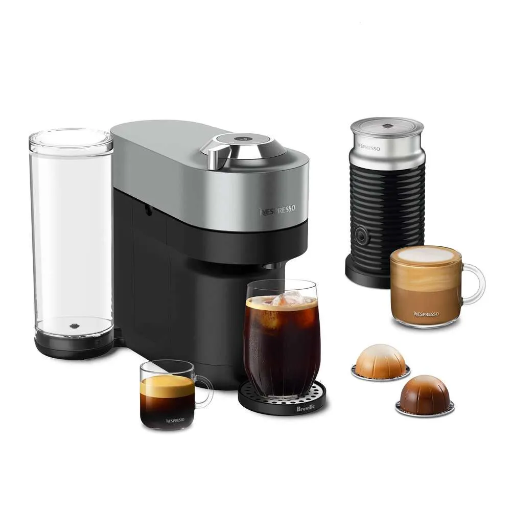 Breville Nespresso Vertuo Pop+ Coffee and Espresso Hine med Brewing Hine, Titan Medium