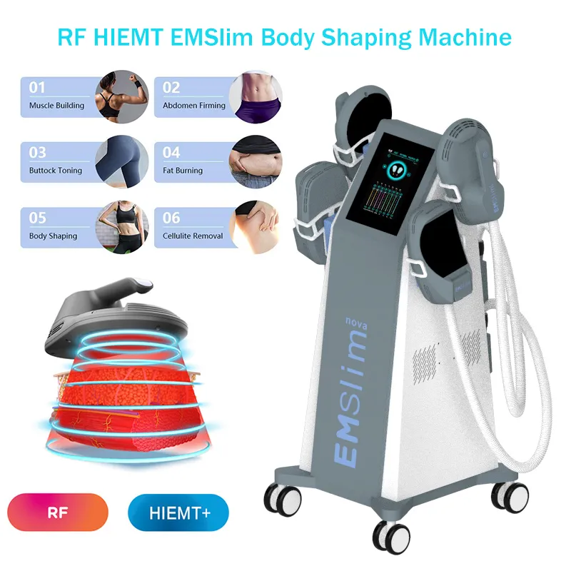 Poignée du système de refroidissement par air avec RF Emslim, stimulateur musculaire amincissant, équipement de beauté, machine électromagnétique EMS HIEMT pour façonner le corps