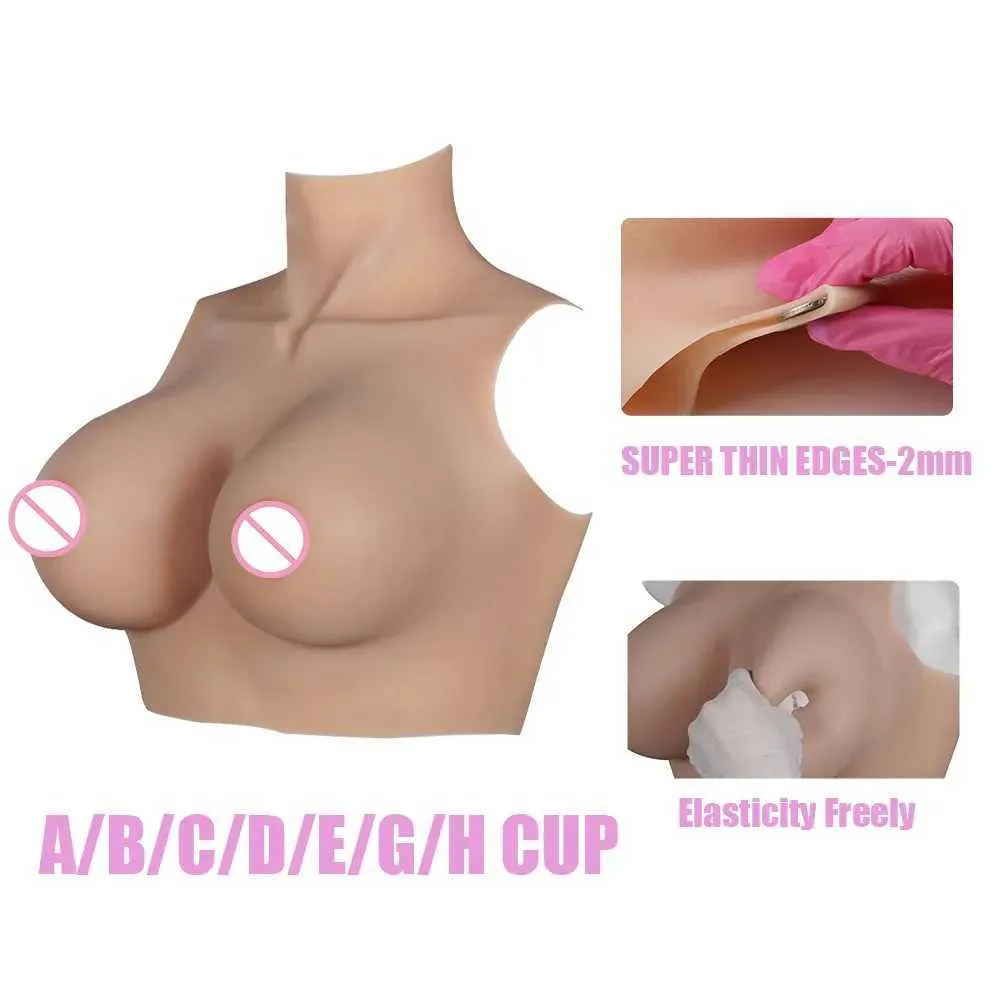 Breast Pad Crossdresser Breast Forms A B C D E G HCup Fake Boobs Super Thin Material Silicone Tits Shemale Transgender Cosplay Female Chest 240330