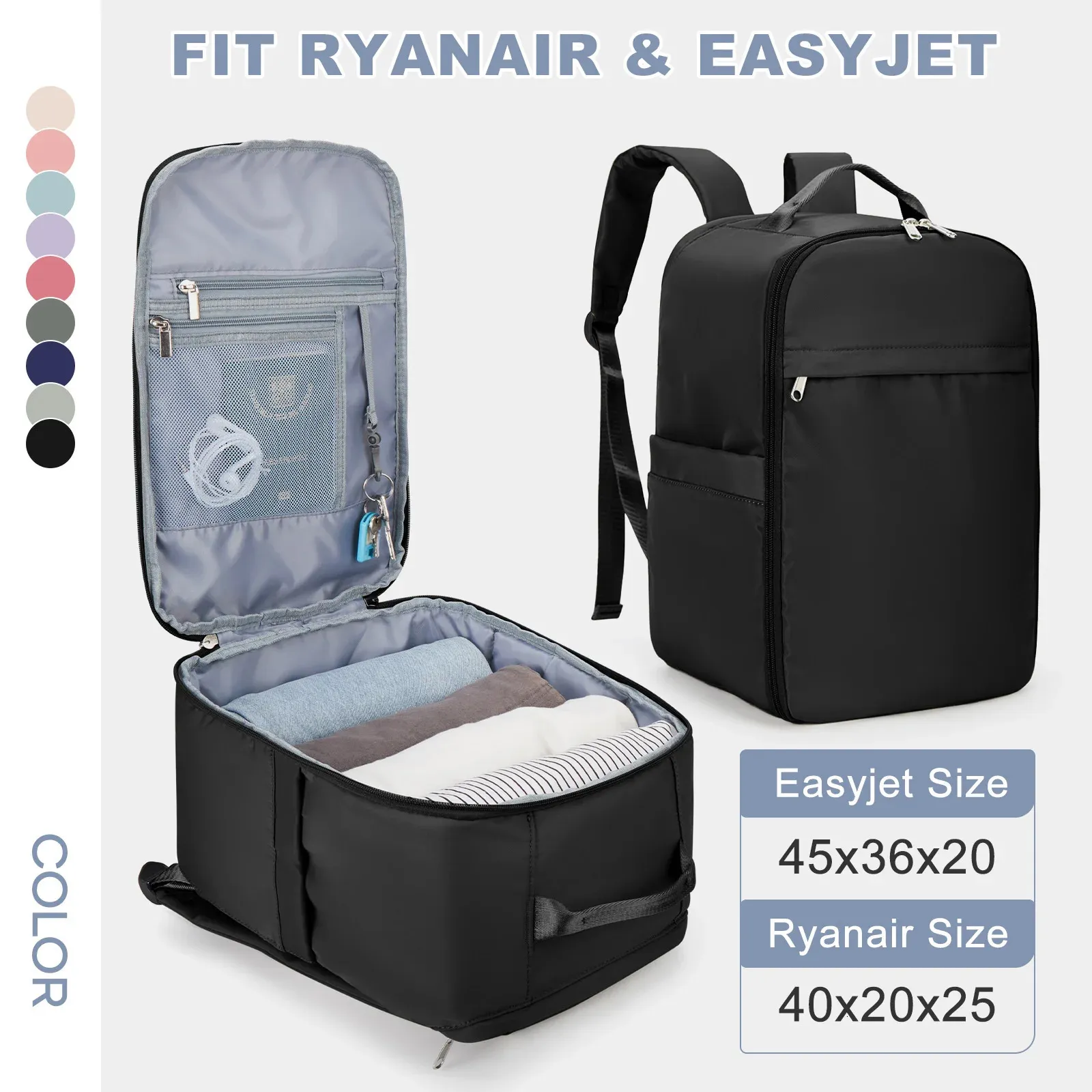 Mochila Ryanair 40x20x25 Bolsa De Cabina Equipaje De Mano Viaje Para Easyjet 45x36x20 Laptop MujerHombre 240329