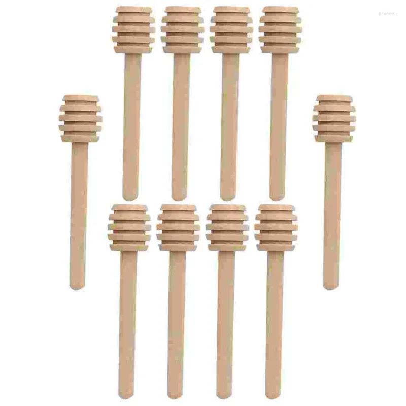 Spoons 10 Pcs Wooden Honey Stick Mixing Sticks Jam Stirring Rods Container Stirrers Convenient Dipper