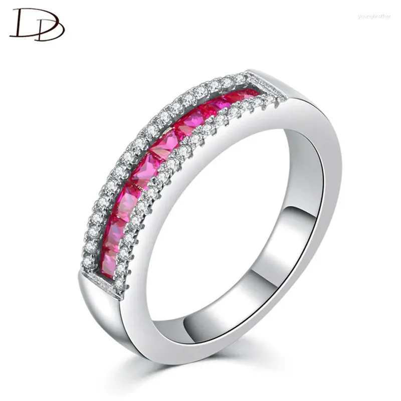 Cluster ringen roze steen inlay voor vrouwen-zilverachtige-sieraden chique strass ring vintage bruiloft anillos geschenken groothandel Dd212