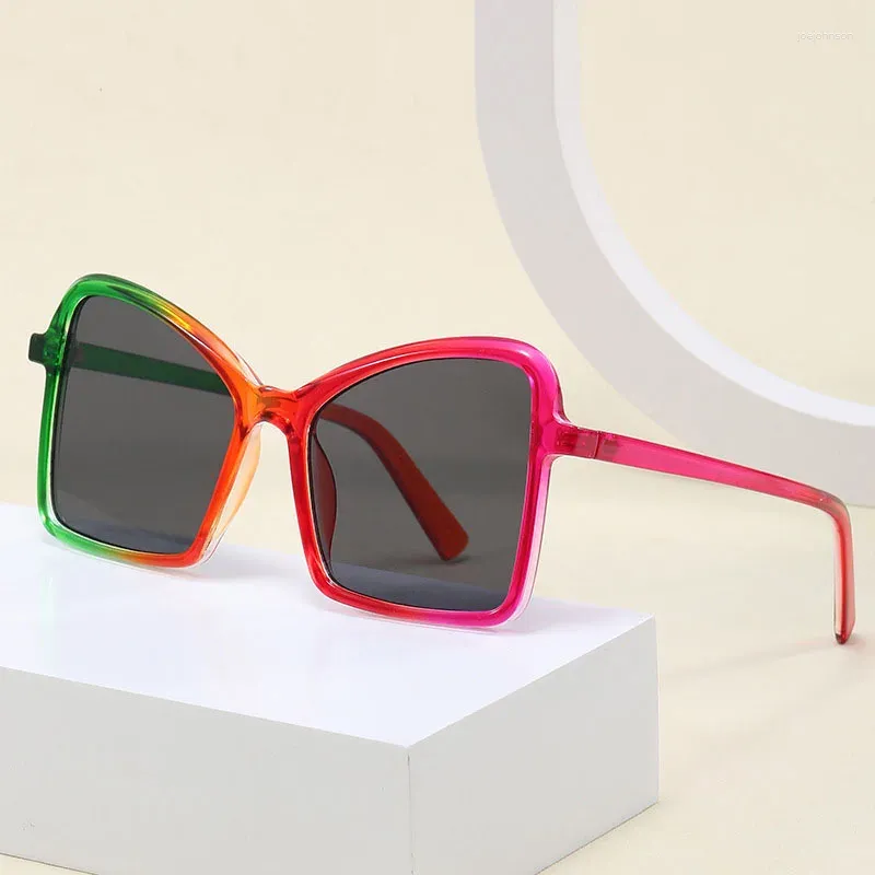 Lunettes de soleil à la mode pour femmes, grand cadre polygonal, tendance 2024, miroir plat multicolore, pare-soleil d'extérieur pour hommes, UV400