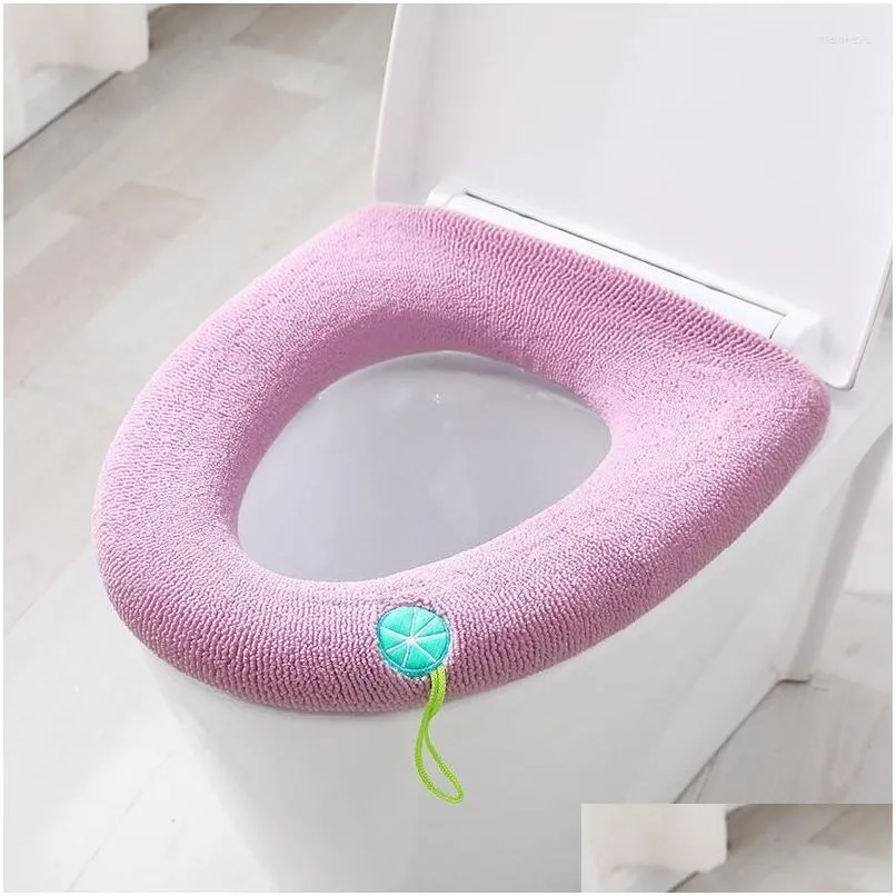 Assento do toalete cobre ers quatro estações engrossado malha casa lavável arruela entrega casa jardim banho acessórios de banheiro dhhh7
