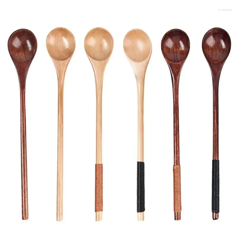 Spoons Wooden Long Handle Catering Spoon Kitchen Utensil Tea Coffee Sugar Jar Scoops Tableware For Gadgets