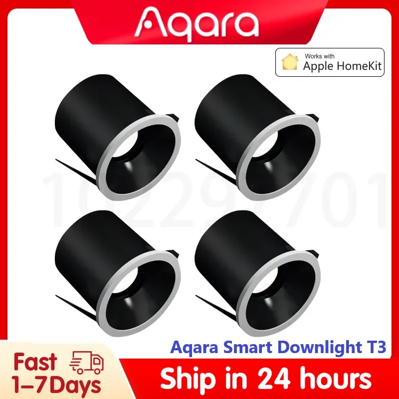 التحكم في AQARA SMART DOWNLIGHT T3 تعتيم Zigbee Round Round Light 6W زاوية شعاع 15 ° 24 ° 36 ° 80 ° تعتيم إضاءة التكيفية لـ AQARA APP HomeKit