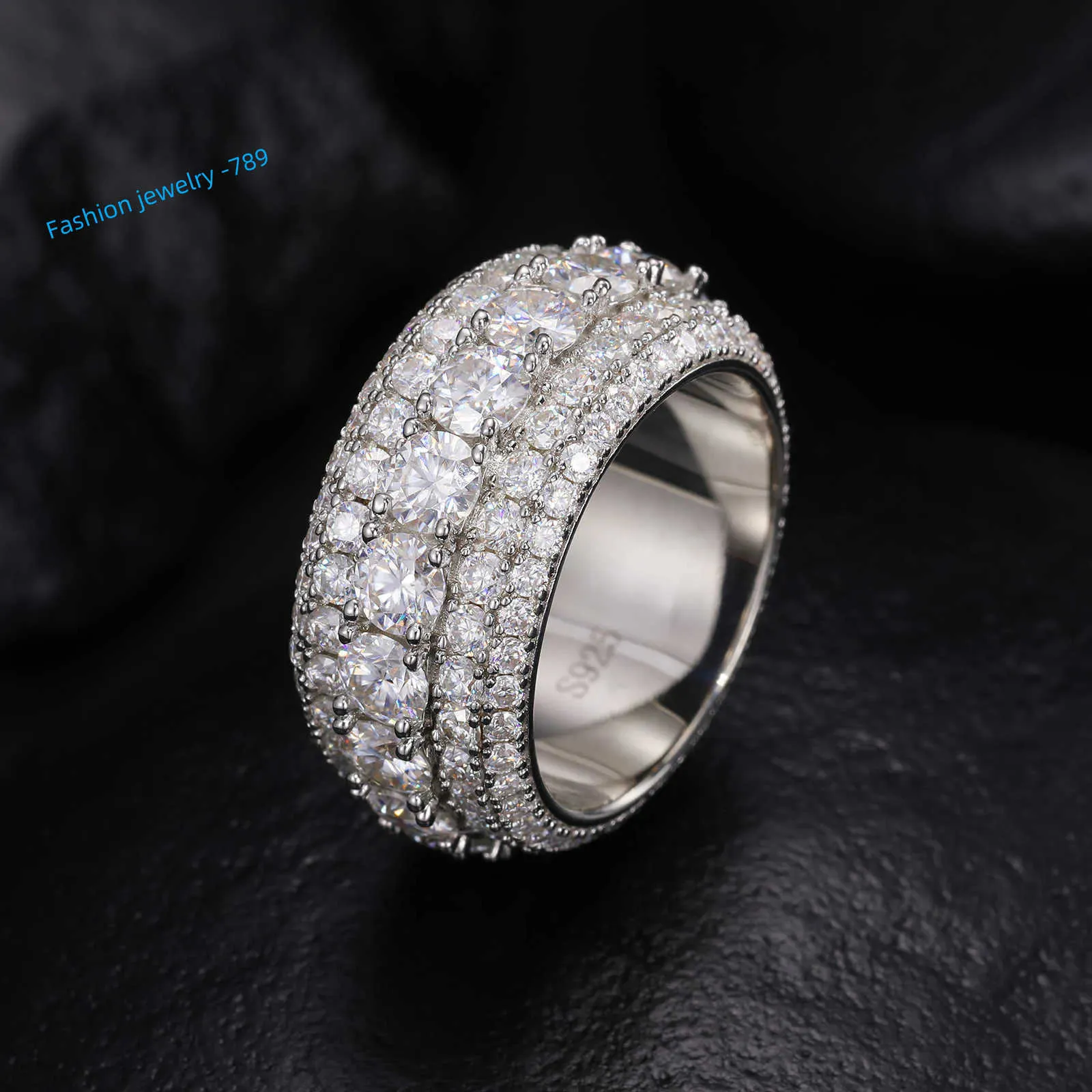 5 file Pass Diamond Tester Sterling Sier Shiny Fashion Gioielli Anelli Moissanite Ring Men