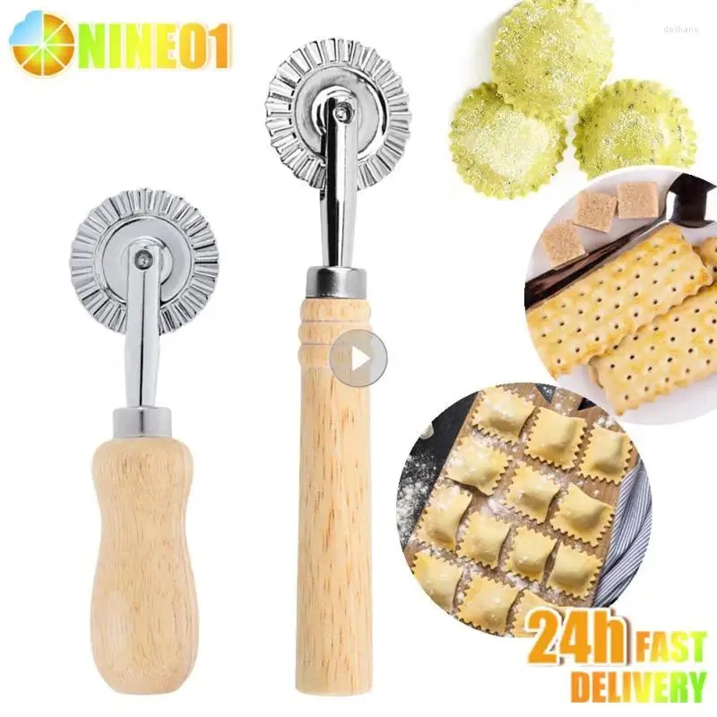 Baking Tools 1PC Dumpling Embossing Side Embossed Biscuit Mold Pasta Hand-cutting Machine Pastry Decor Cookie Mould Roll Wheel
