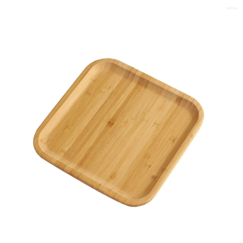 Bandejas de té, bandeja de madera para servir, estera de taza de bambú Rectangular para cena, fiesta, postre, pastel, comida, pan, plato de fruta