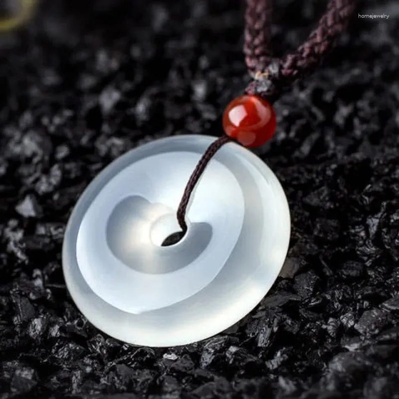 Pendant Necklaces Chalcedony Small Ruyi Agate Jade Safety Buckle Calabash