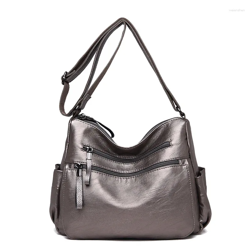 Väska 2024 Sälj mode kvinnor läder handväskor kvinnliga äkta axel crossbody damer stor hink tote c780