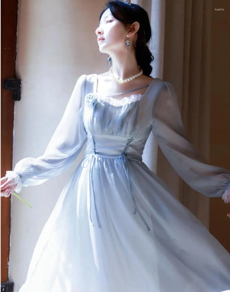 Casual Dresses Romantic Blue Chiffon Fairy Dress... From Julia_dress,  $42.79