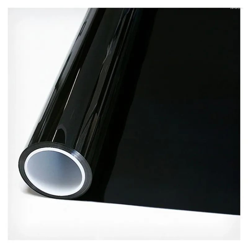 Window Stickers Hohofilm Roll Black Film Integritetsskydd Glasklistermärke för hemmakontor Tint 0%VLT PET -lim