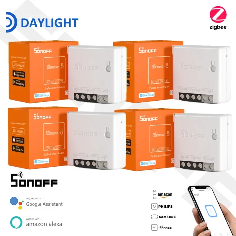 Contrôle 130 pièces SONOFF ZBMINI Zigbee 3.0 commutateur intelligent bidirectionnel Via l'application eWeLink télécommande SmartThings fonctionne avec Alexa Google Hom