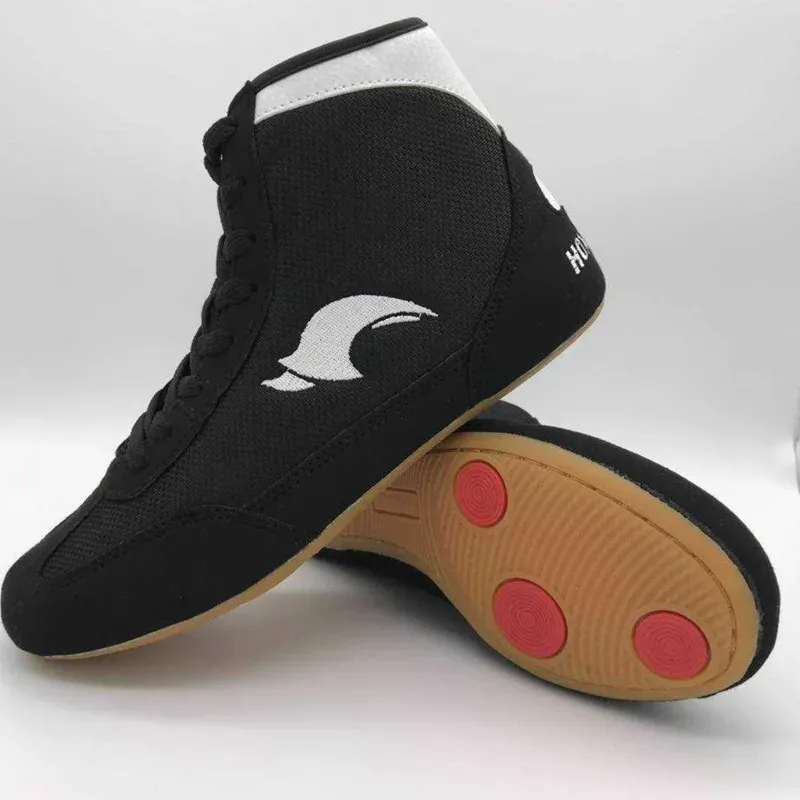 Shoes TaoBo Brand HONGGANG Small Size 28 29 Kid Wrestling Shoes Adult Mid Cut Boxing Fighting Training Boots Light Weight Lifting Shoe