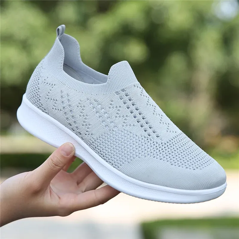 Schoenen damyuan dames platte schoenen slippen aan wandelen jogging loafers zomer comfortabele damesschoenen witte platte schoenen vrouwen oude man schoenen