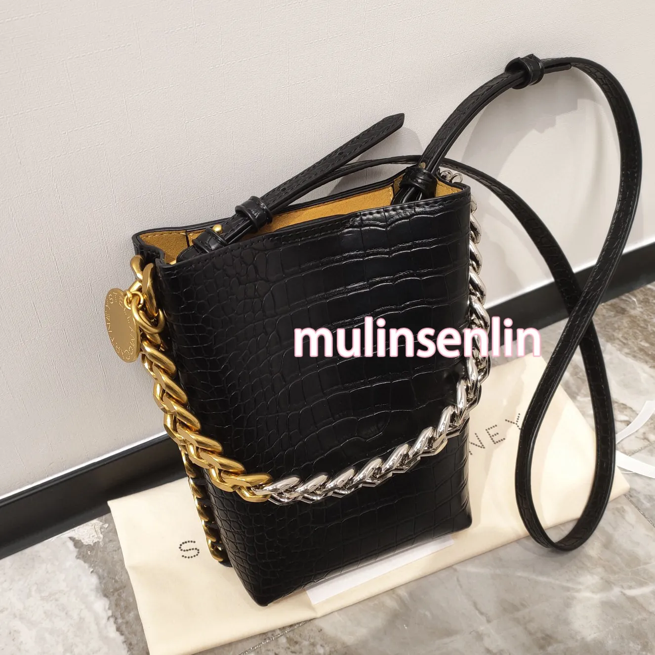 Falabella Large Stella Mccartney bucket Women Black Luxurys Designers Shopping Chain Bags Wallet Messenger Leather Handbags Shoulder Quality Purses Crossbody
