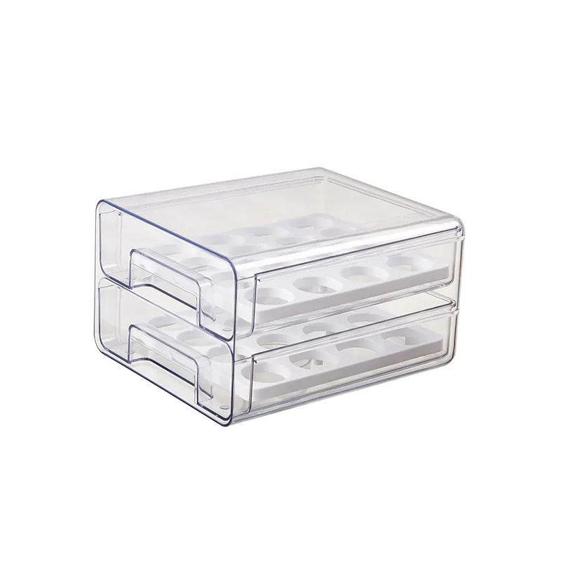 Caja de almacenamiento para refrigerador transparente PET, estilo cajonera para conservación de alimentos, frutas y verduras, cocina