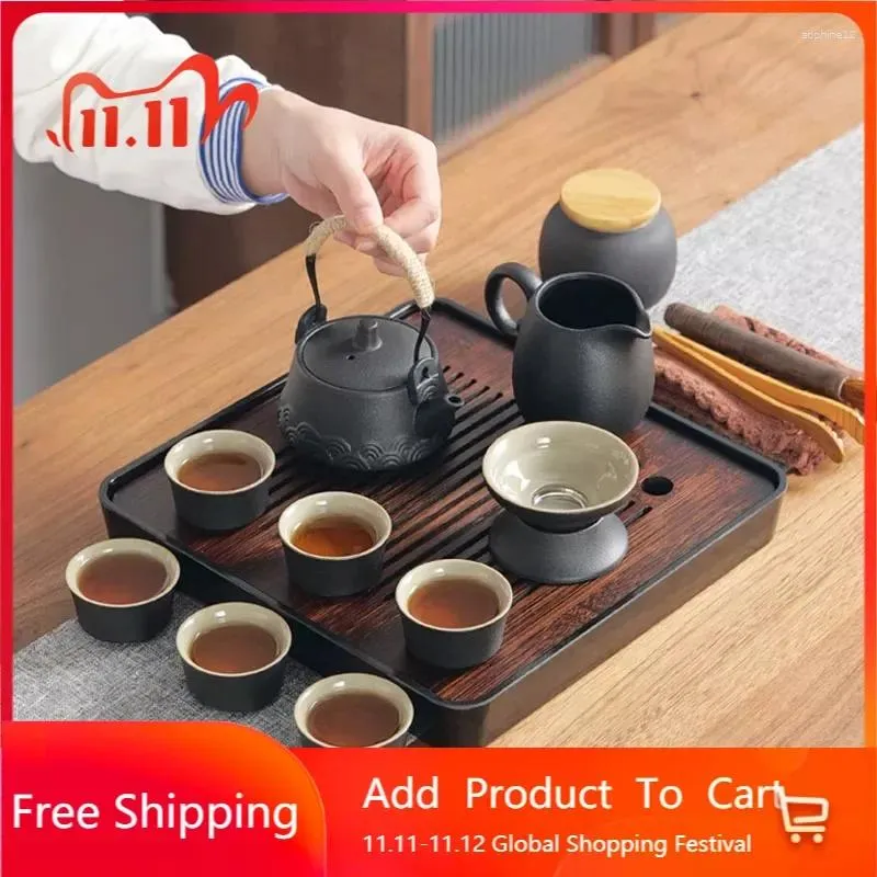 Teaware Sets Matcha Cute Tea Set Afternoon Semi Automatic Infuser Ceramic Luxury Travel Kungfur Juego De Tazas Kitchen Cookware MZY