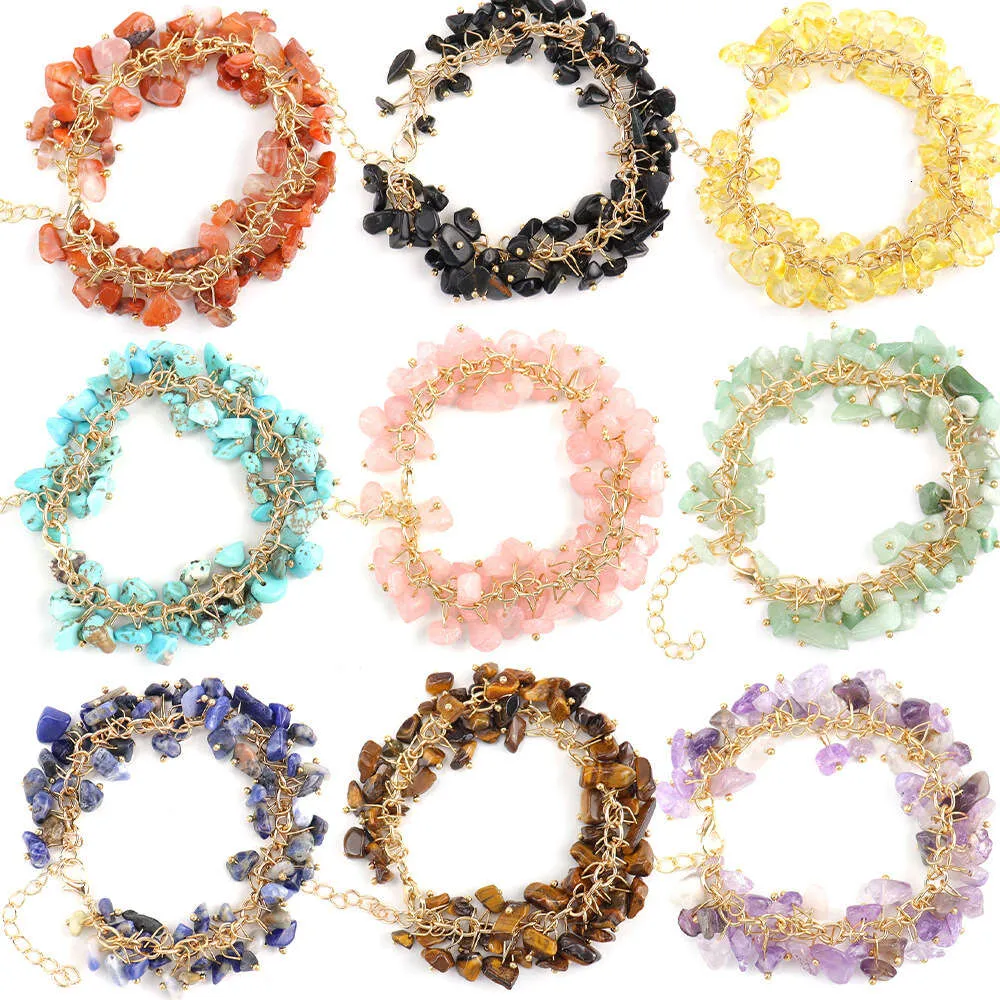 New Bohemian Natural Stone Crystal Bracelet Fashion Versatile Bracelet Multi Color Bracele Bracelet for Women Charms Aesthetic Accessories