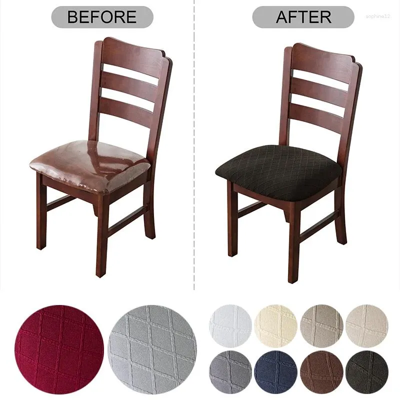 Cadeira cobre diamante impermeável tecido à prova de óleo almofada de assento stretch slipcovers para el banquete jantar sala de estar capa de poeira