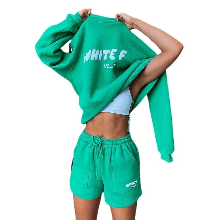 Women's Tracksuits Hoodies + Short Pants Letter Printed Sweaters For Wife Mother Young Girl