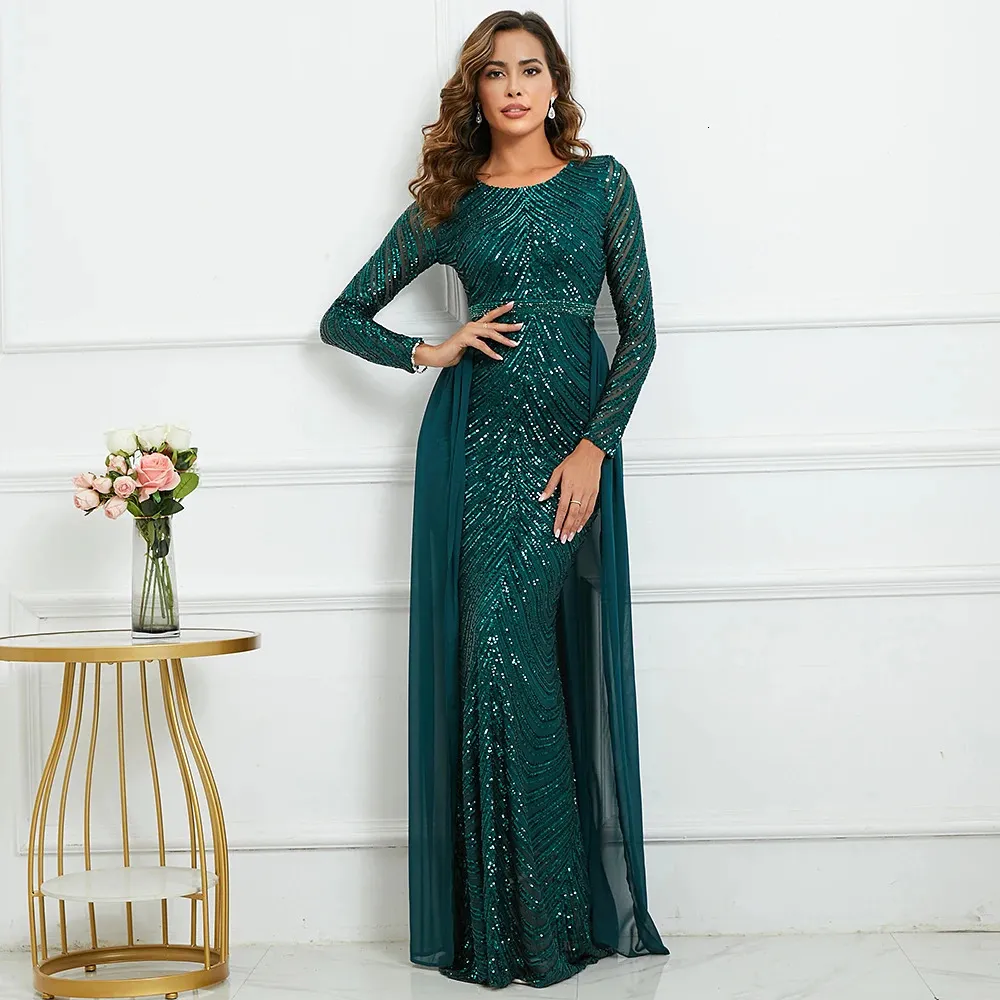Green Sequin Maxi Dress Floor-Length Trumpet Mermaid with Detachable  Chiffon Train from Dhgate Urban Sexy Dresses - price 111.14