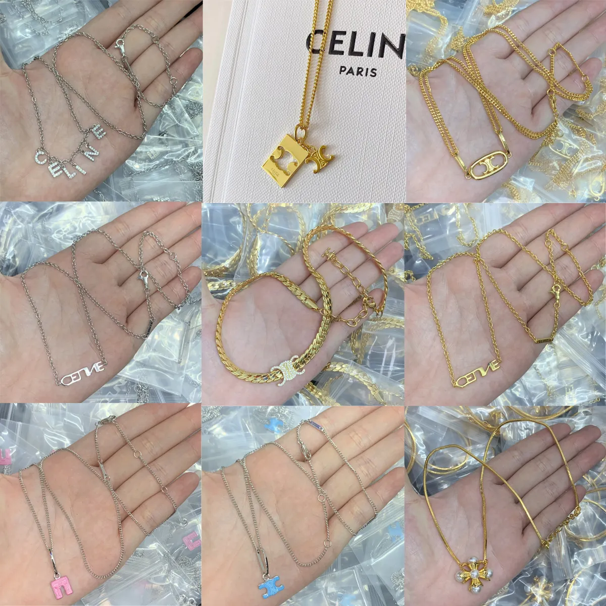 Nooit vervagen 18K vergulde luxe merkontwerper hangers kettingen roestvrij staal letter choker hanger ketting kralen ketting sieraden accessoires