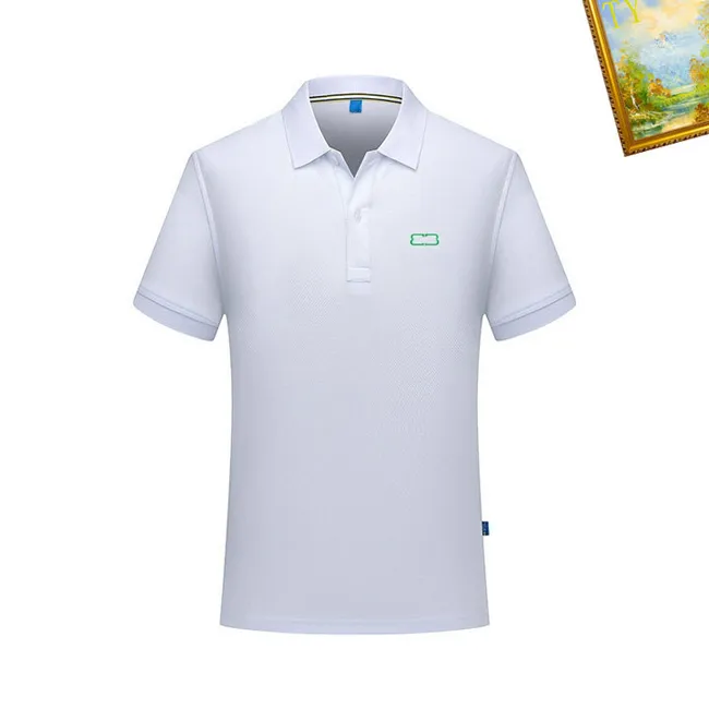 Polo shirt Hommes De Luxe À Manches Courtes T-shirt Décontracté High Street Mode Haute Qualité Pur Coton Couleur Unie Classique Respirant Chemise De Sport # A19