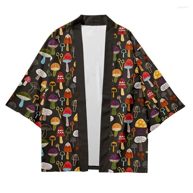 Etnik Giyim Mantar Baskı Plajı Moda Japon Kimono 2023 Artı Boyut 5xl 6xl Robe Cardigan Erkek Gömlek Yukata Haori Kadınlar Drop Dhuxt