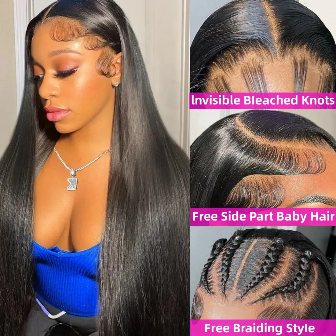 250 Density Wig Human Hair Ready To Wear HD 13x4 13x6 Hd Lace Front Wigs 30 40 Inch Straight Lace Frontal Wig Lace Closure Wigs Synthetic Wigs Hair Wigs Hair Products
