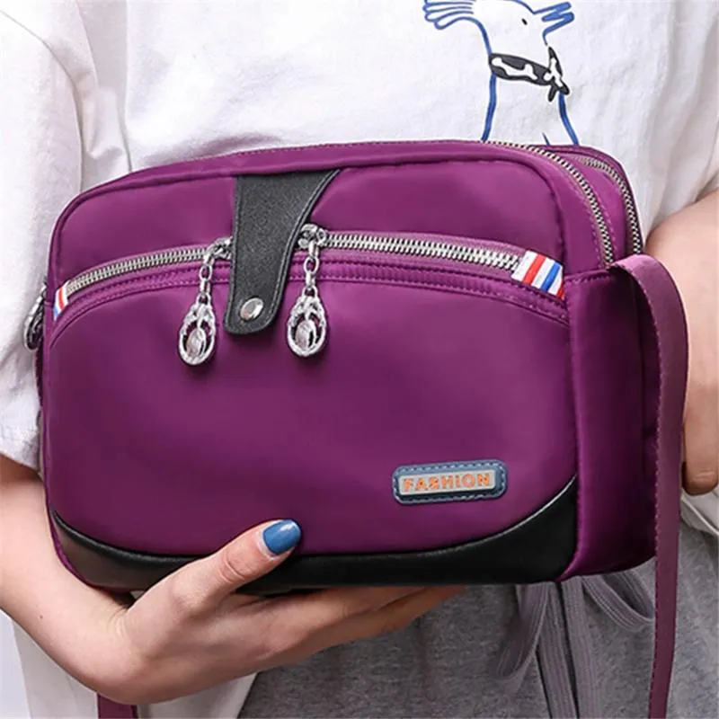 Tasche 2 Taschen Lila Hochwertige Nylon Umhängetaschen Für Frauen 2024 Große Kapazität Dame Crossbody Designer Reise Handtaschen