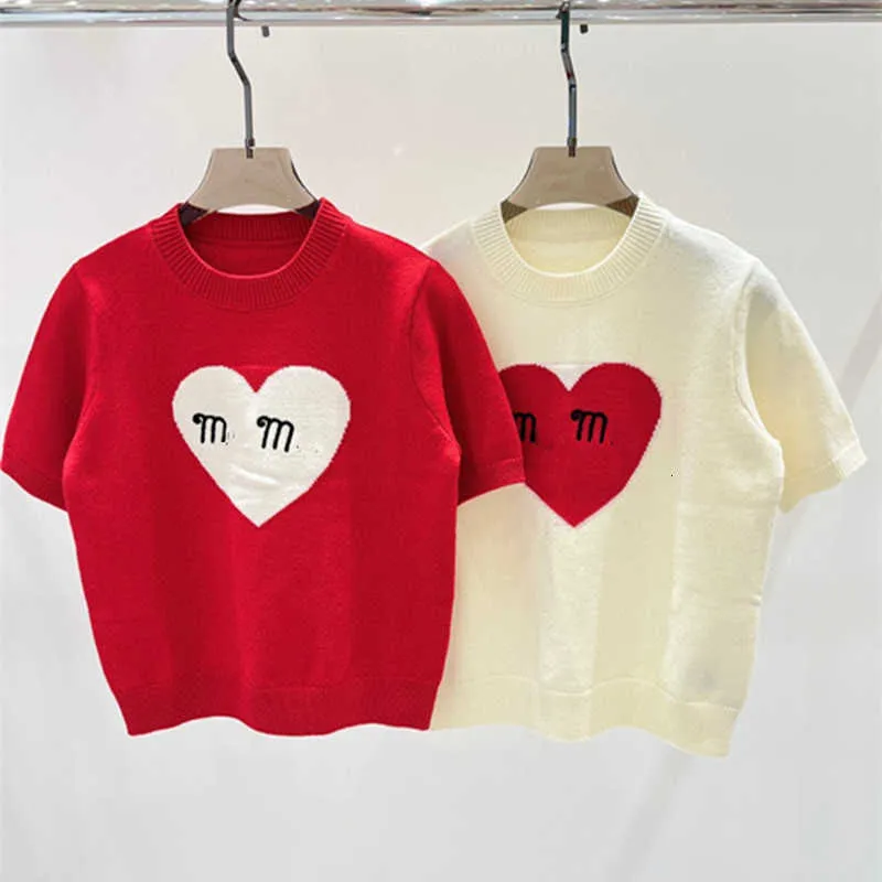 Dames T-shirt designer Hoge versie 24 Vroege lente Nieuw M Family Love Jacquard Letter Mode Veelzijdig gebreid Korte mouwen Dames VYPM