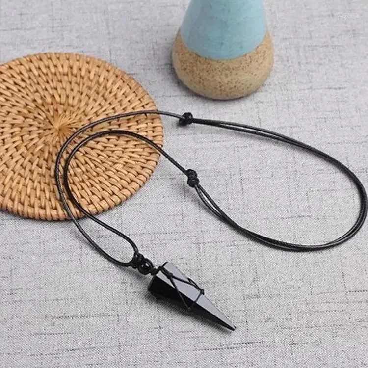 Pendant Necklaces Trend Obsidian For Couples Sweater Necklace Long Fashion Accessory Unique