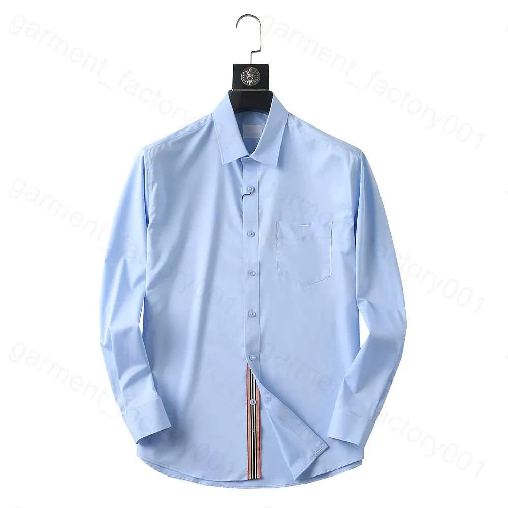 5a chemises de robe de bour masculin slim ajusté collier plaid plate à manches longues à manches longues 2024 Brand de créateur de printemps d'été Bureau d'affaires décontracté tshirt tee sweat à sweat 07