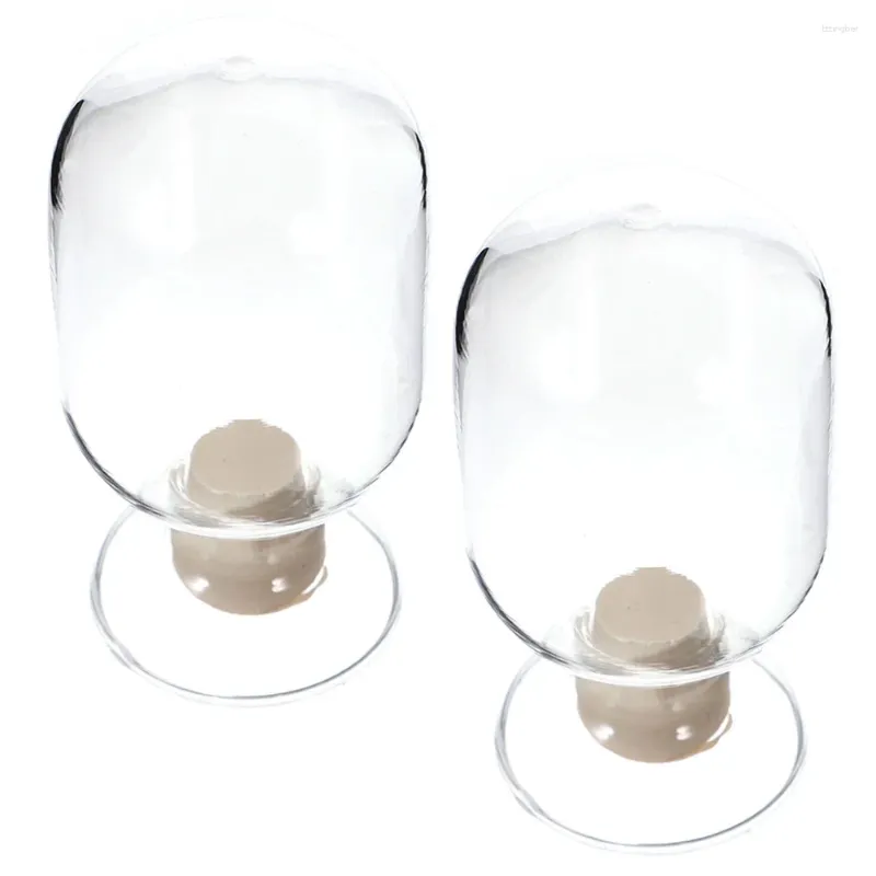 Vases 2 Pcs Bottle Matches Cloche Glass Dome Display Stick Holder For Fireless Bell Mason Jars