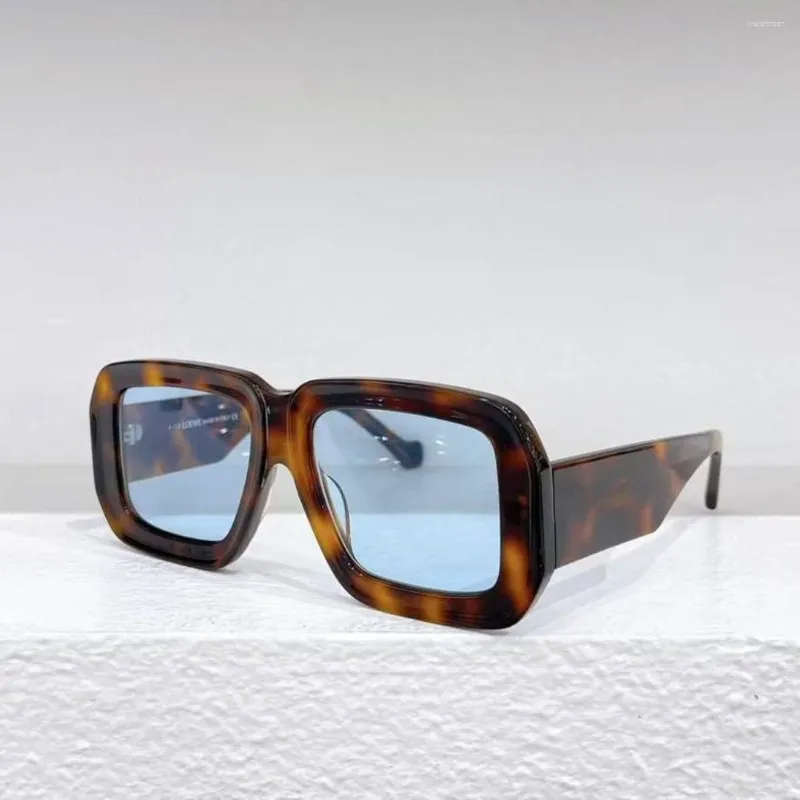 Okulary przeciwsłoneczne vintage moda LW40080U klasyczny duży kwadrat design jazz sztuka styl gęsty octan tac obiekty