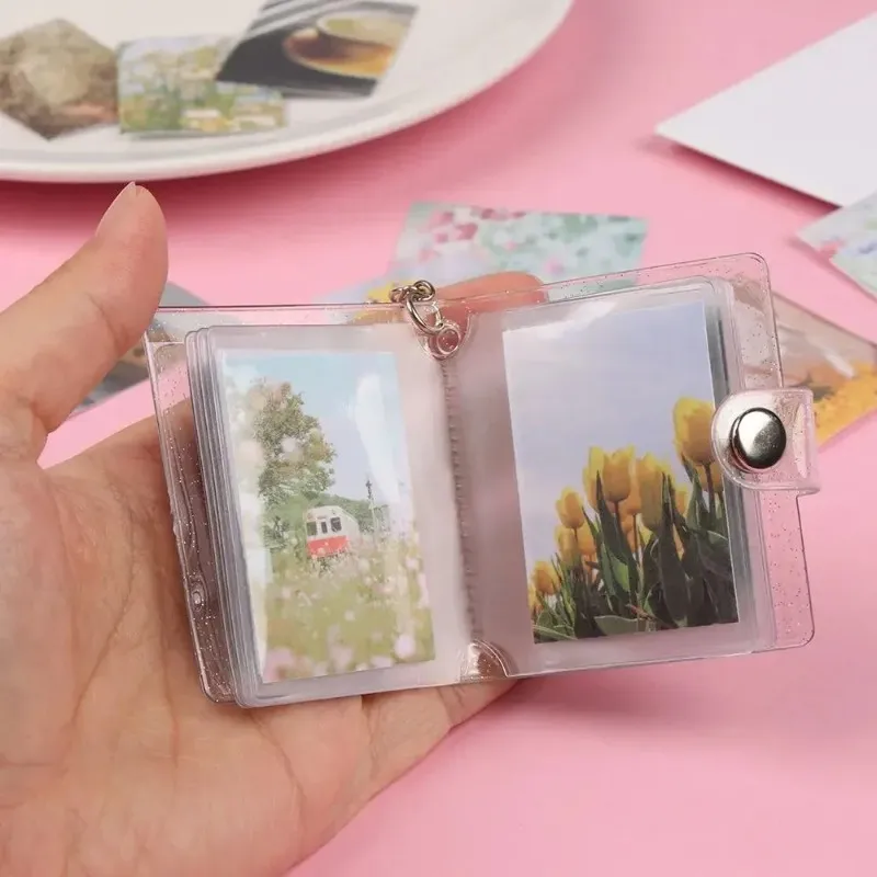 PVC Key Chain Accessories Jewelry 2 Inch For Photos Cards Photos Holder Mini Photo Albums photocard album mini album