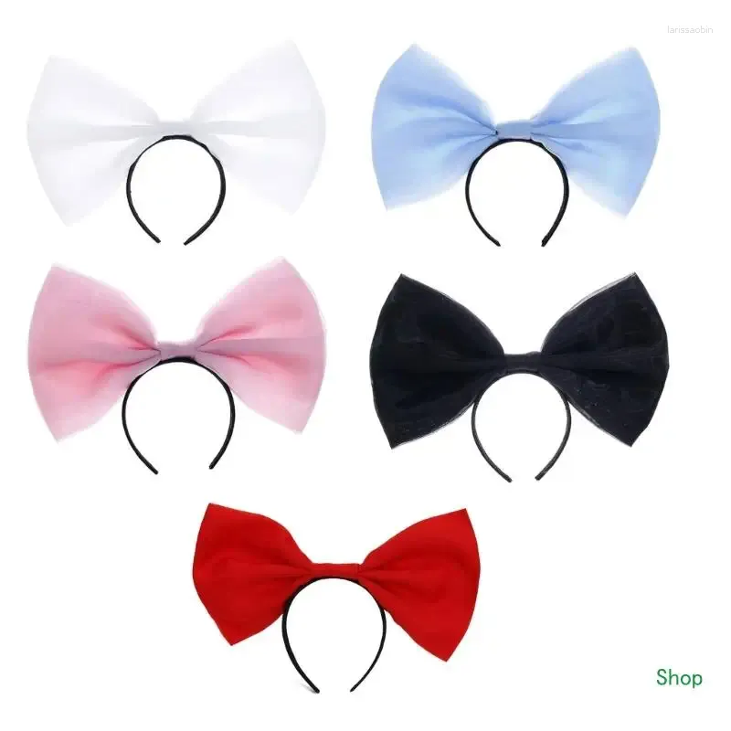 Pinces à cheveux Dropship Bowknot Épingle À Cheveux Surdimensionné Noeud Noeud Bandeau Respirant Gaze Décoration Bandeau Accessoire Élégant Chapeaux Pour Femmes